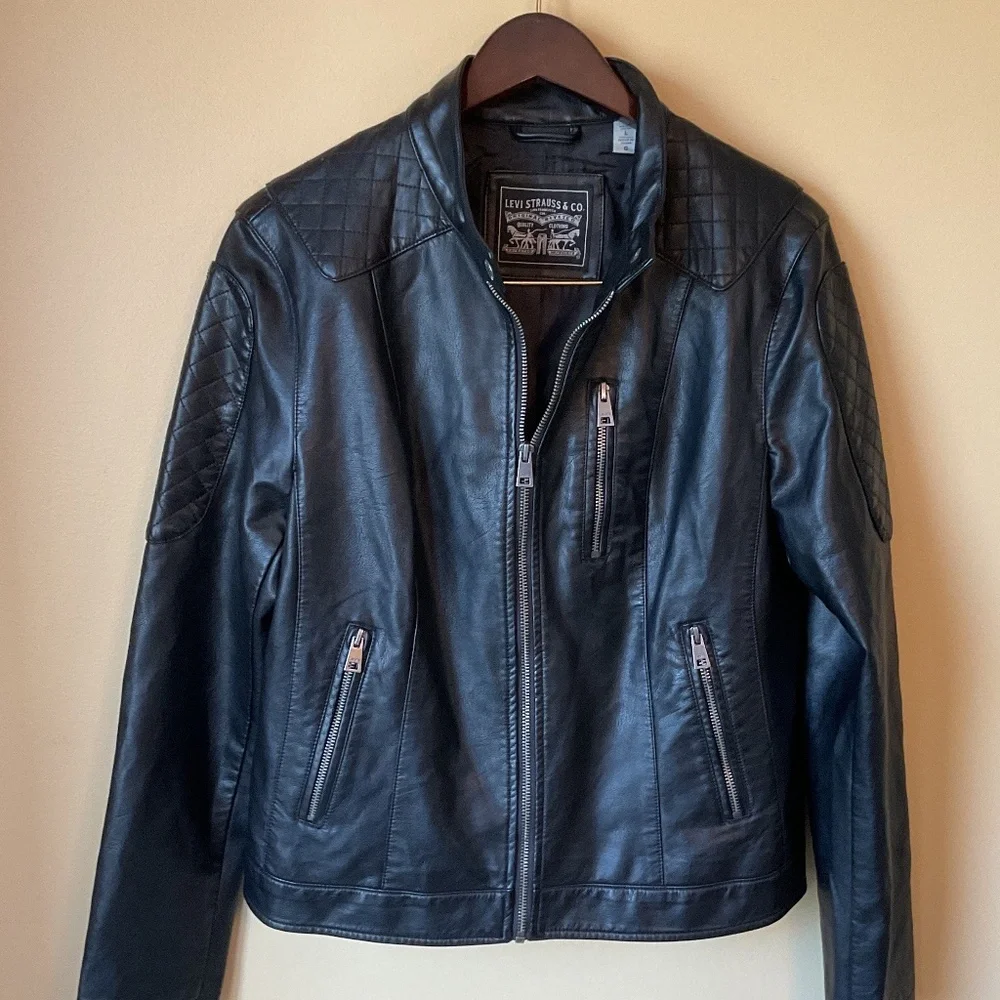LEVI’S STRAUSS Motocross Racer Zip Jacket Size L Faux Leather